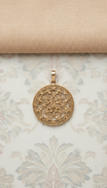 Antique Gold Filigree Pendant with Lapis Inlay