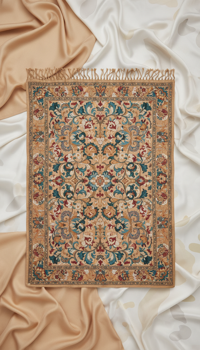 Silk Shawl with Floral Embroidery