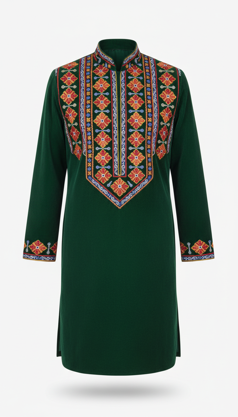 Men’s velvet tunic with hand embroidery
